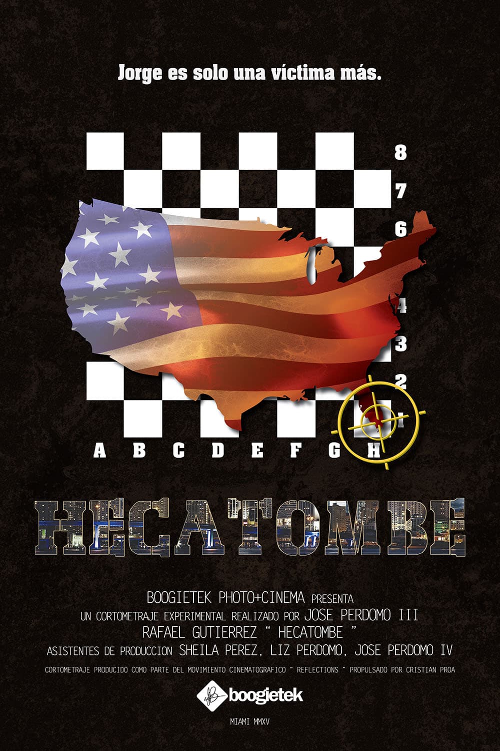 Hecatombe (Hecatomb) official film poster — Jose Perdomo III, experimental short film, Boogietek Photo+Cinema Miami