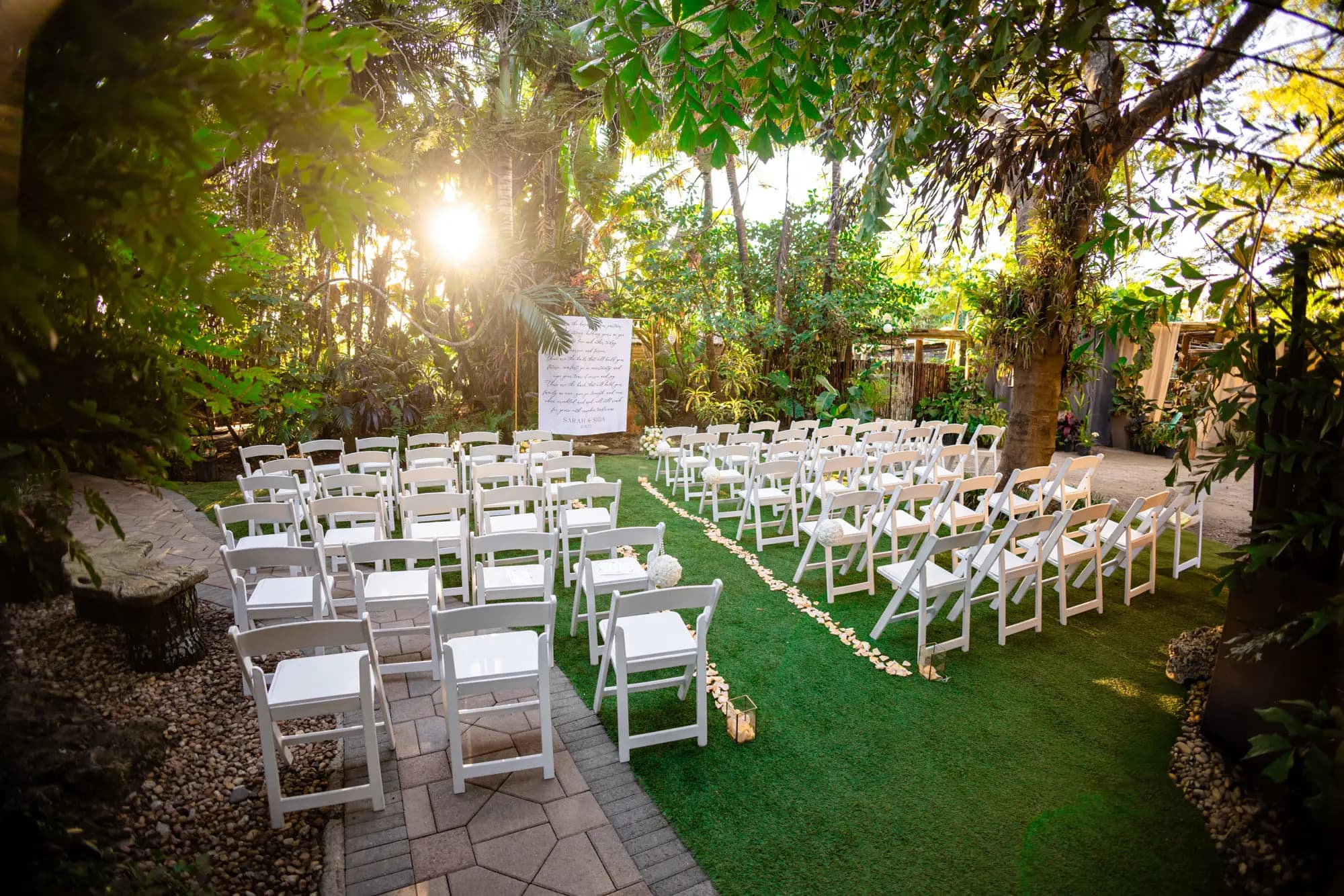 Dramatic South Florida sunset sky during a wedding ceremony by Boogietek Photo+Cinema